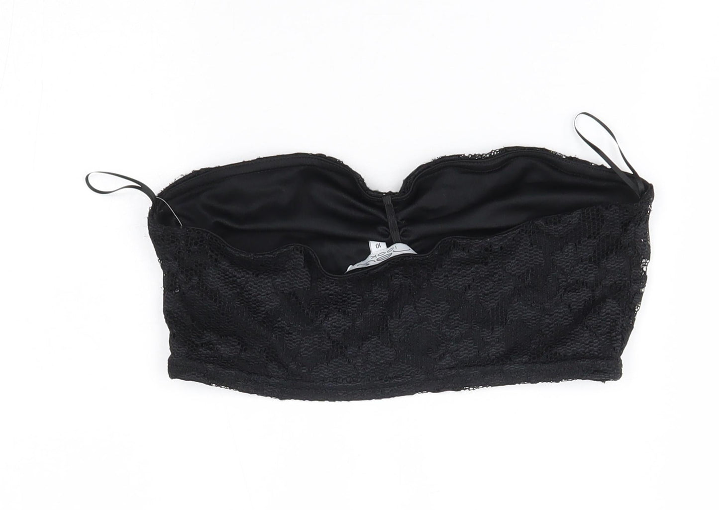 New Look Womens Black   Cropped Tank Size 10  - boob tube