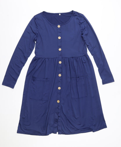 Womens Blue   A-Line  Size M