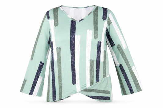 Preworn Womens Green Geometric  Basic Blouse Size M