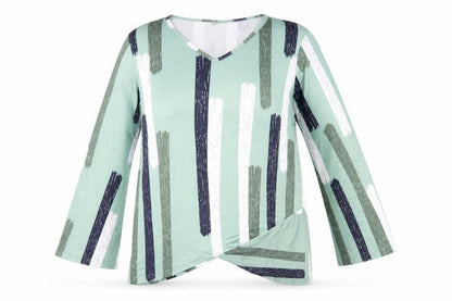 Preworn Womens Green Geometric  Basic Blouse Size M