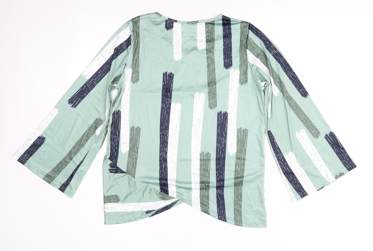 Preworn Womens Green Geometric  Basic Blouse Size M