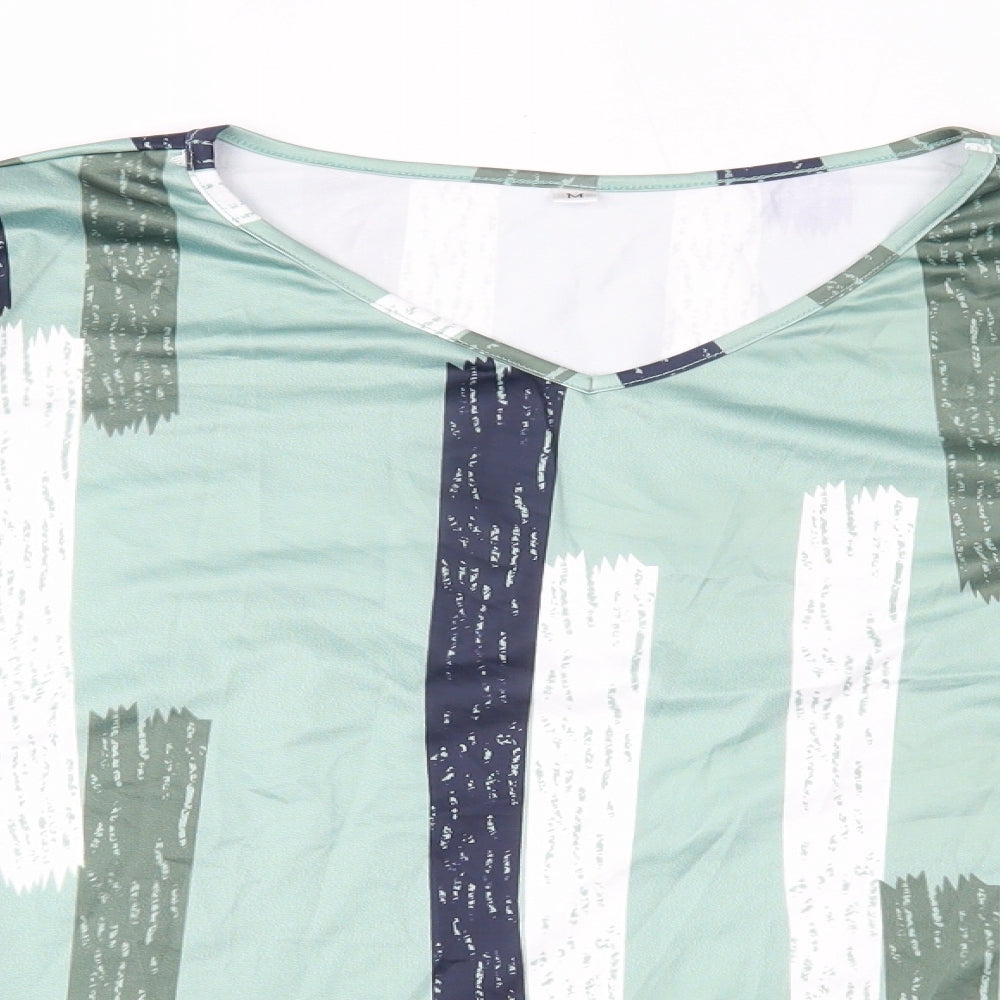Preworn Womens Green Geometric  Basic Blouse Size M