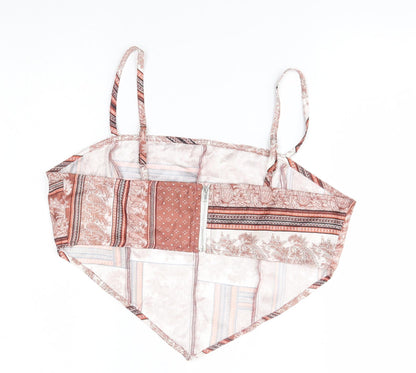 Missguided Womens Brown Fair Isle  Cropped Tank Size 10