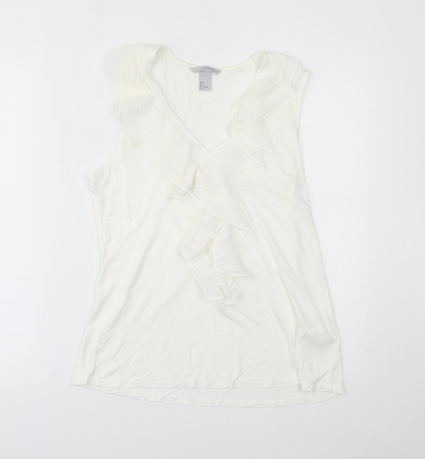 H&M Womens White   Basic Blouse Size L