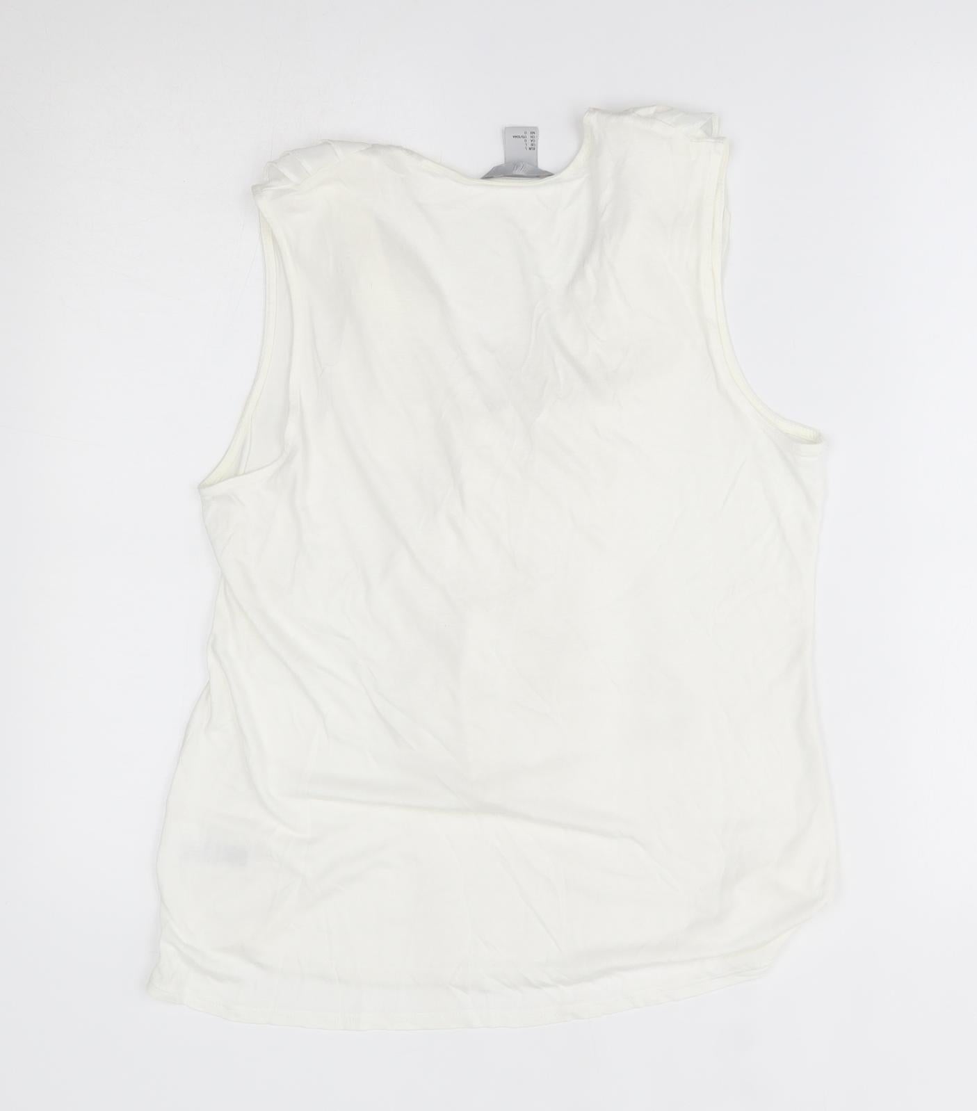 H&M Womens White   Basic Blouse Size L