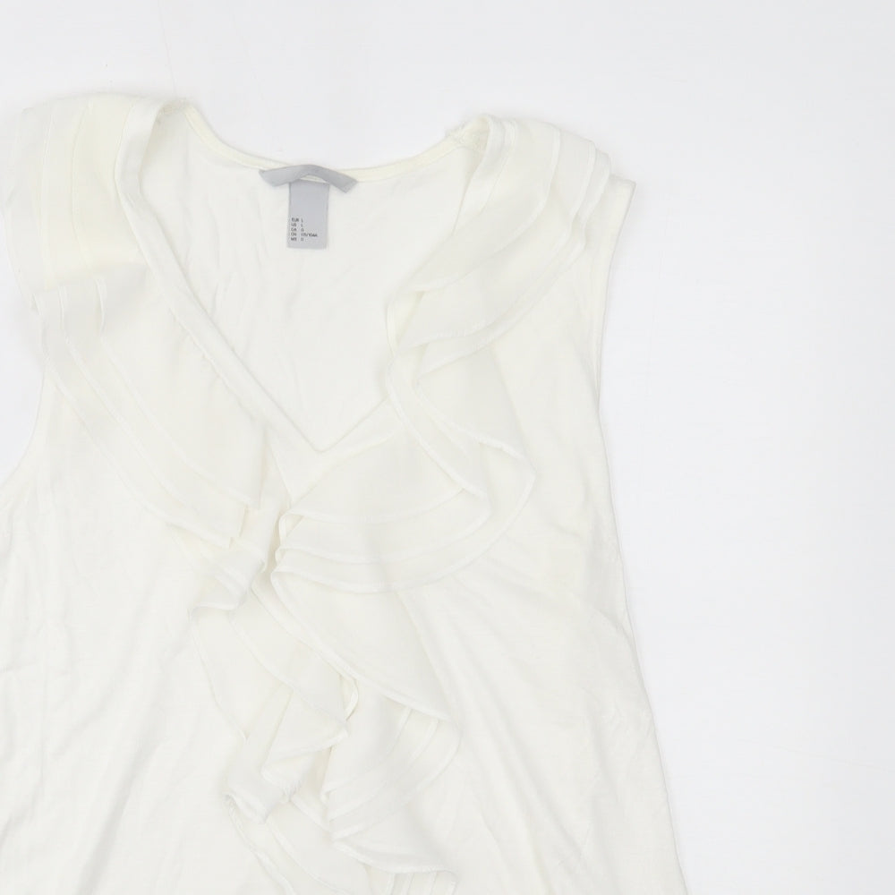 H&M Womens White   Basic Blouse Size L