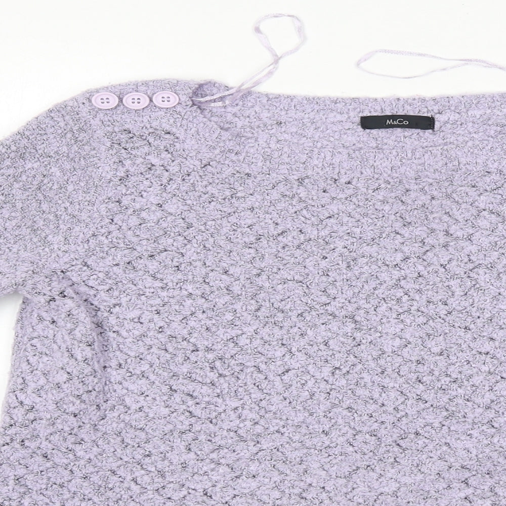 M&Co Womens Purple   Pullover Jumper Size 10