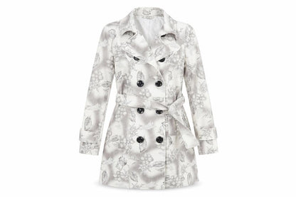 izabel Womens White Floral  Overcoat Blazer Size 8
