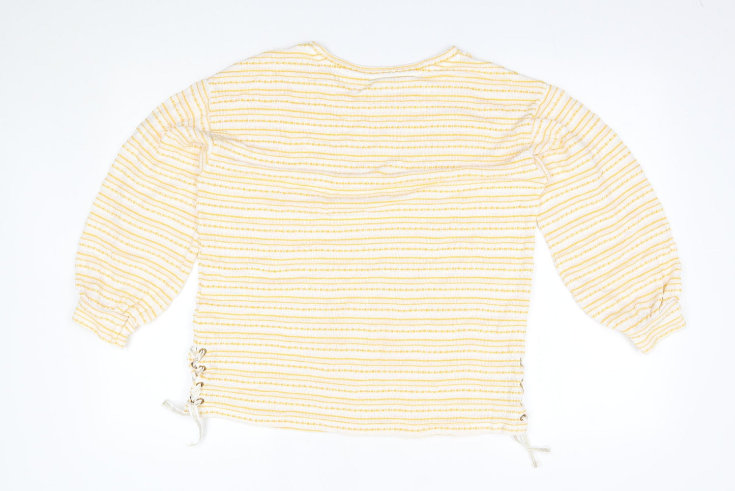 Matalan Womens Yellow Striped  Pullover Jumper Size 12