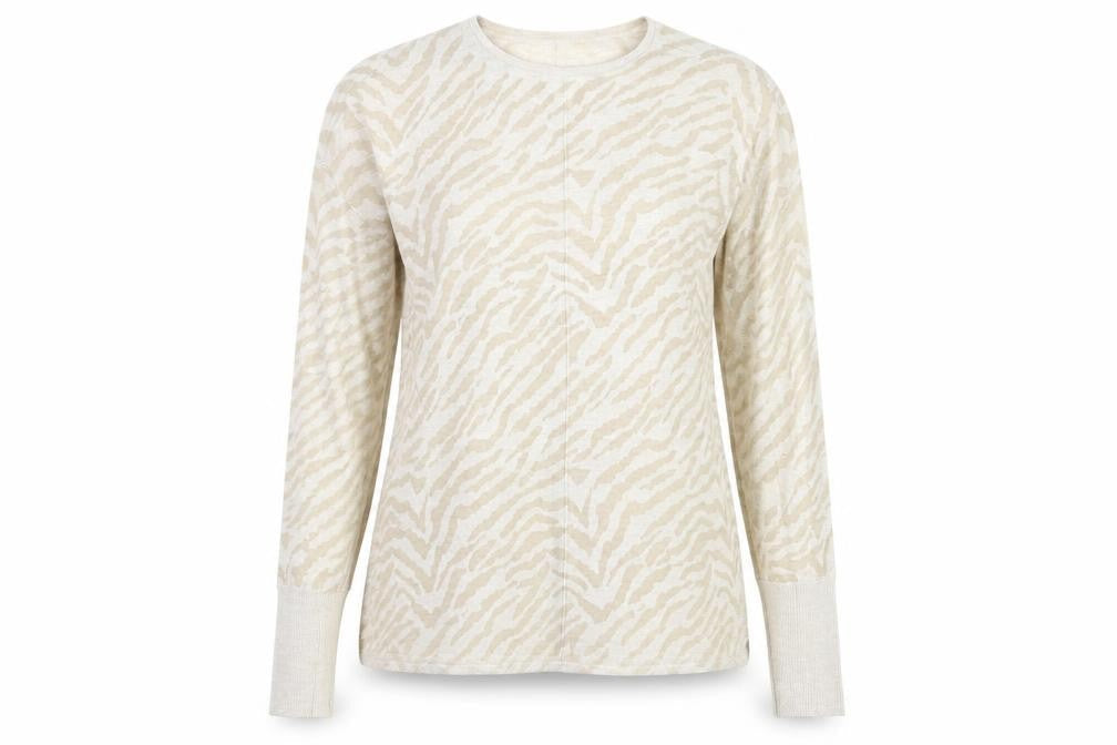 H&M Womens Beige Animal Print  Basic T-Shirt Size S