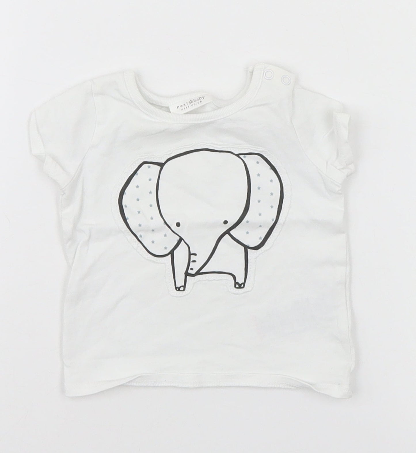 NEXT Baby White   Basic T-Shirt Size Newborn  - Elephant