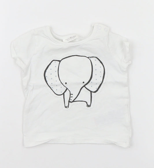 NEXT Baby White   Basic T-Shirt Size Newborn  - Elephant