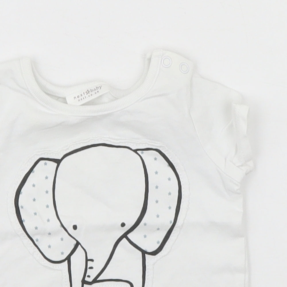 NEXT Baby White   Basic T-Shirt Size Newborn  - Elephant