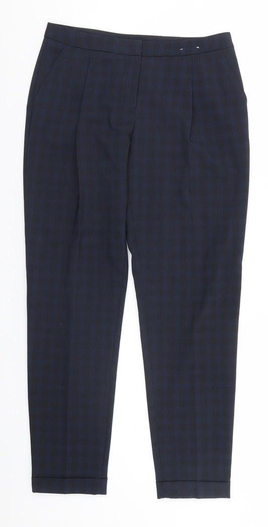 Dorothy Perkins Womens Blue Check  Trousers  Size 8 L28 in