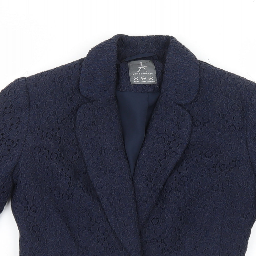 Atmosphere Womens Black Floral  Jacket Blazer Size 8