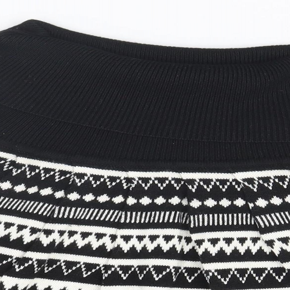 Atmosphere Womens Black Geometric  Wrap Jumper Size 6