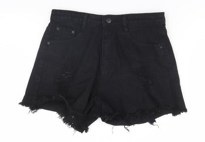 SHEIN Womens Black   Cut-Off Shorts Size S