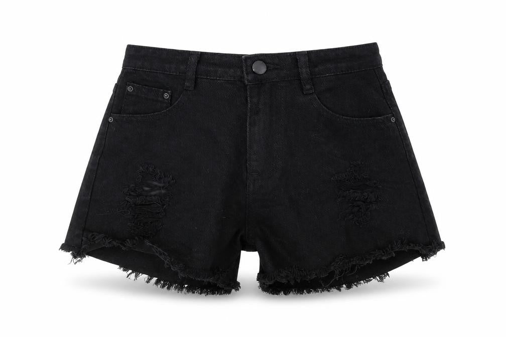 SHEIN Womens Black   Cut-Off Shorts Size S