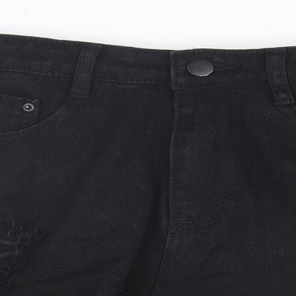 SHEIN Womens Black   Cut-Off Shorts Size S