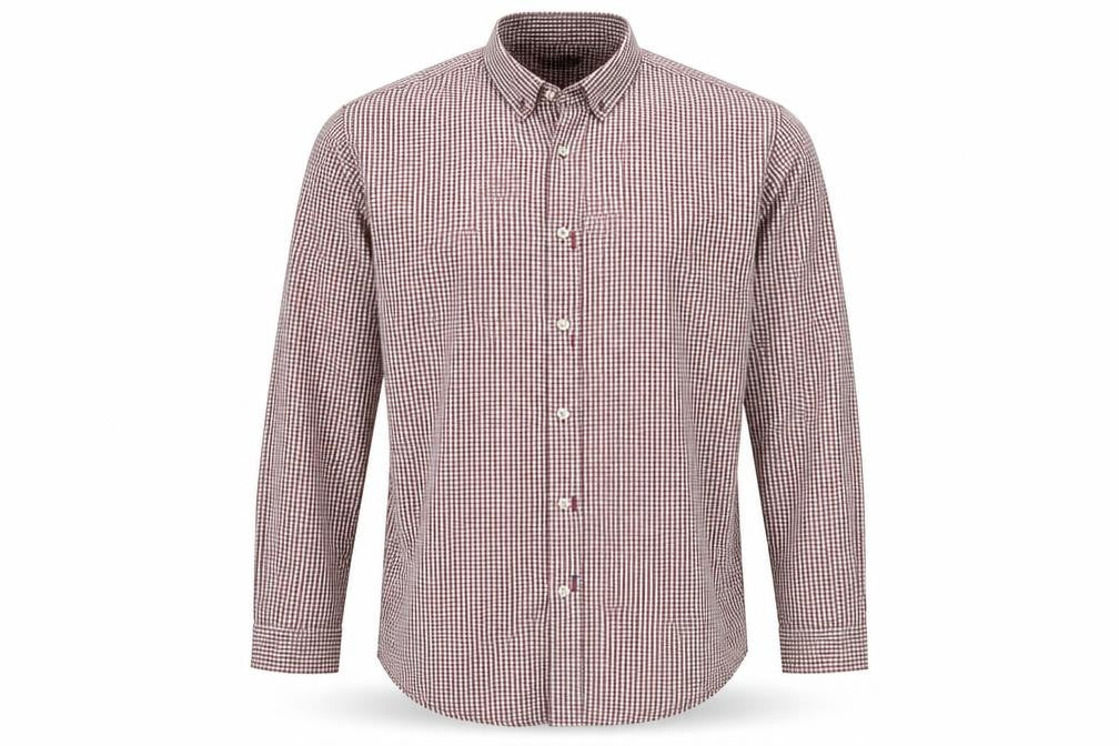 Zara Mens White Check   Button-Up Size L