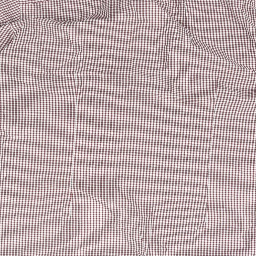 Zara Mens White Check   Button-Up Size L