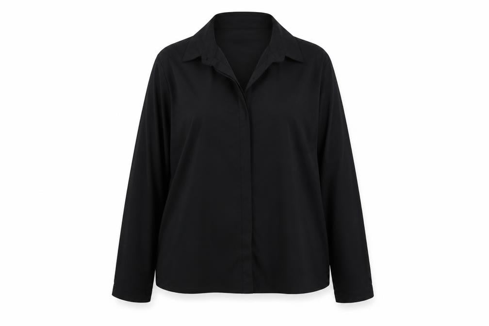 Boohoo Womens Black   Basic Button-Up Size 16