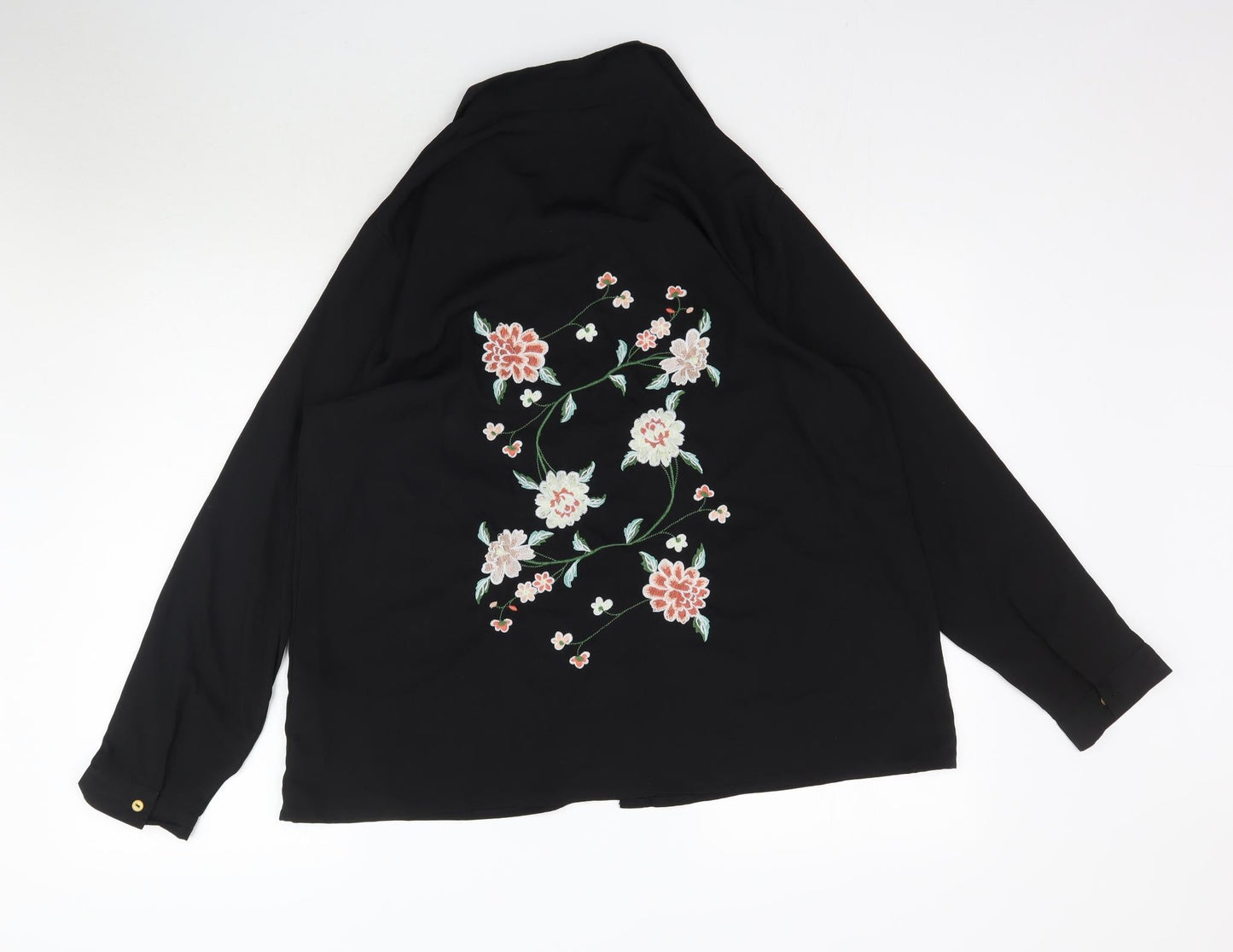 Boohoo Womens Black   Basic Button-Up Size 16