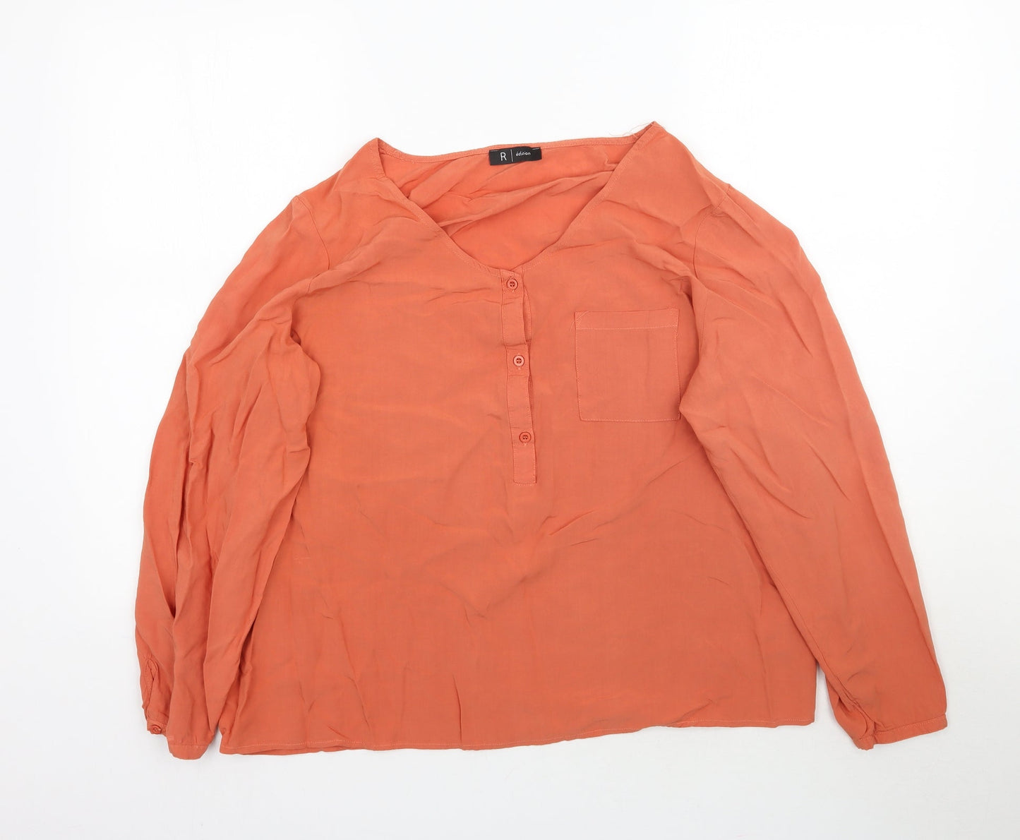 R EDITION  Womens Orange   Basic Blouse Size 18