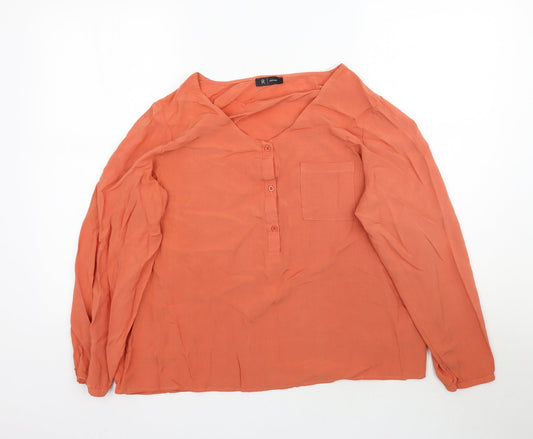 R EDITION  Womens Orange   Basic Blouse Size 18