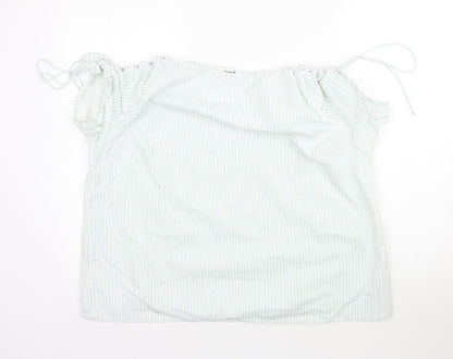 Simply Be Womens White Striped  Basic Blouse Size 20