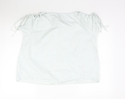 Simply Be Womens White Striped  Basic Blouse Size 20