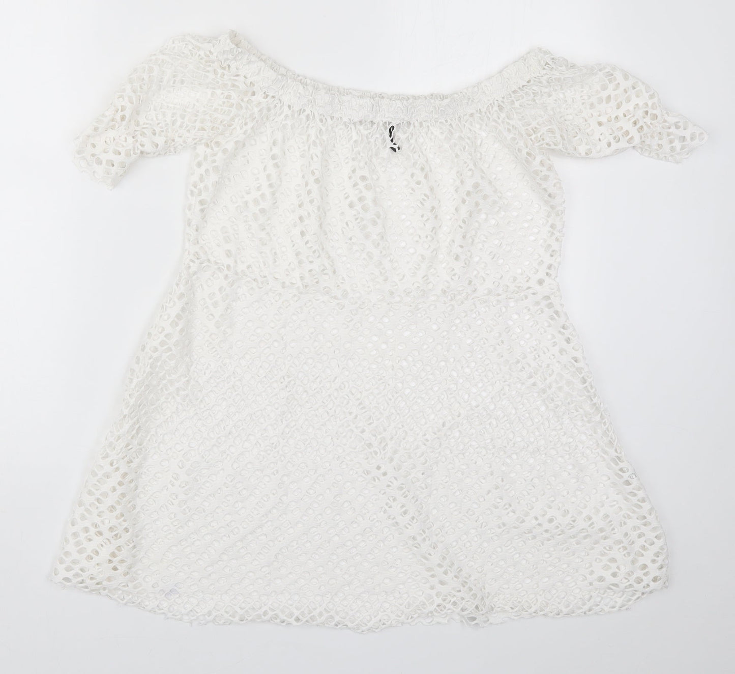 Boohoo Womens White   Basic Blouse Size L  - Cut Out