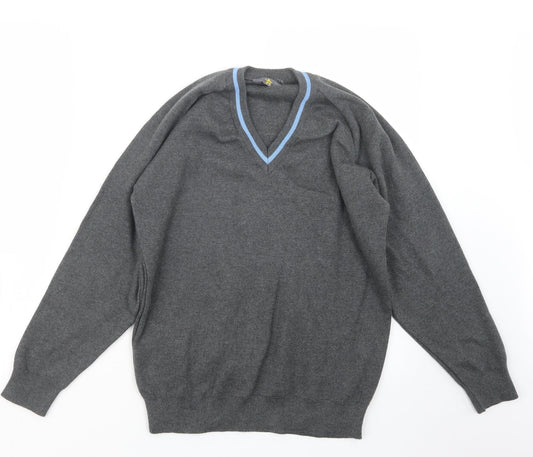 Magic Fit Mens Grey  Knit Pullover Jumper Size S