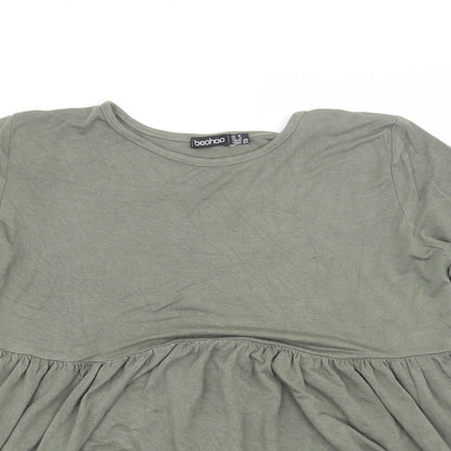 Boohoo Womens Green   Basic T-Shirt Size 8