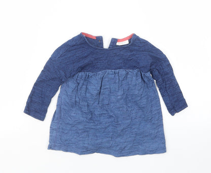 Preloved NEXT Girls Blue   Basic T-Shirt Size 3-6 Months - Front