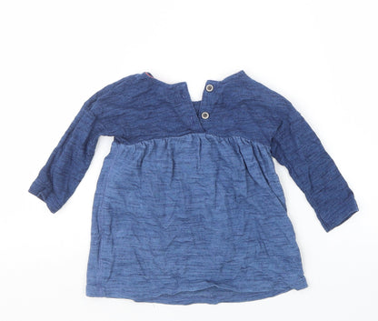 Preloved NEXT Girls Blue   Basic T-Shirt Size 3-6 Months - Back
