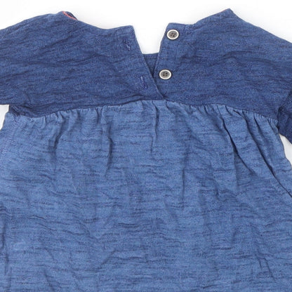 Preloved NEXT Girls Blue   Basic T-Shirt Size 3-6 Months - Label