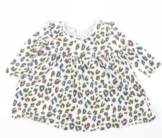 NEXT Girls White Animal Print  Basic T-Shirt Size 3-6 Months