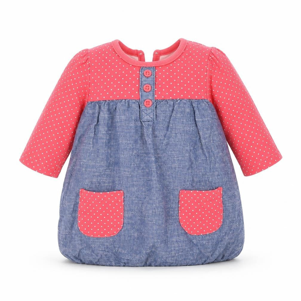 George Girls Pink Polka Dot  T-Shirt Dress  Size 3-6 Months
