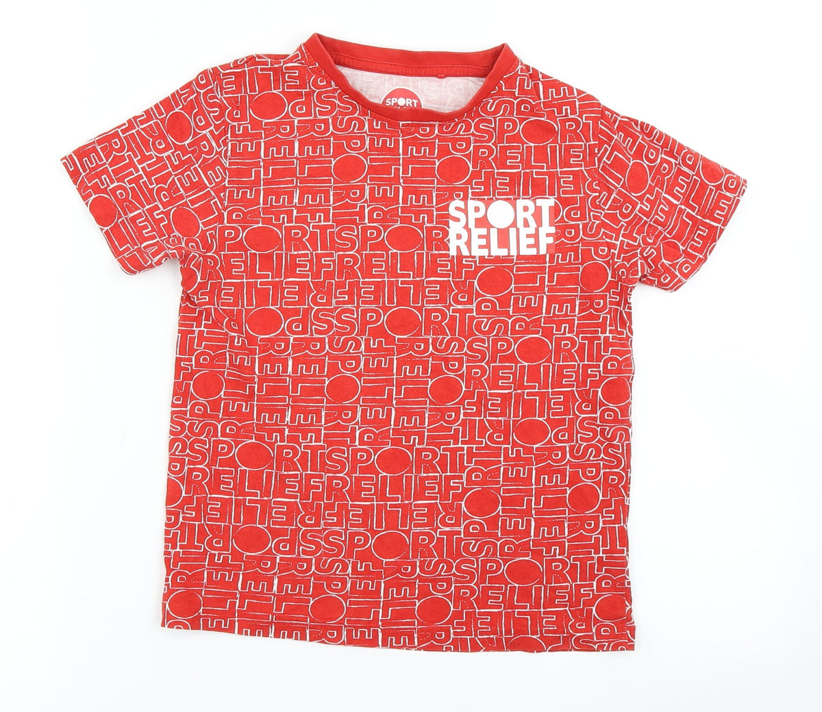 Sport Relief Boys Red Polka Dot  Basic T-Shirt Size 5-6 Years