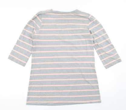 Preloved Blooming Marvellous Womens Grey Striped  Basic T-Shirt Size L - Back
