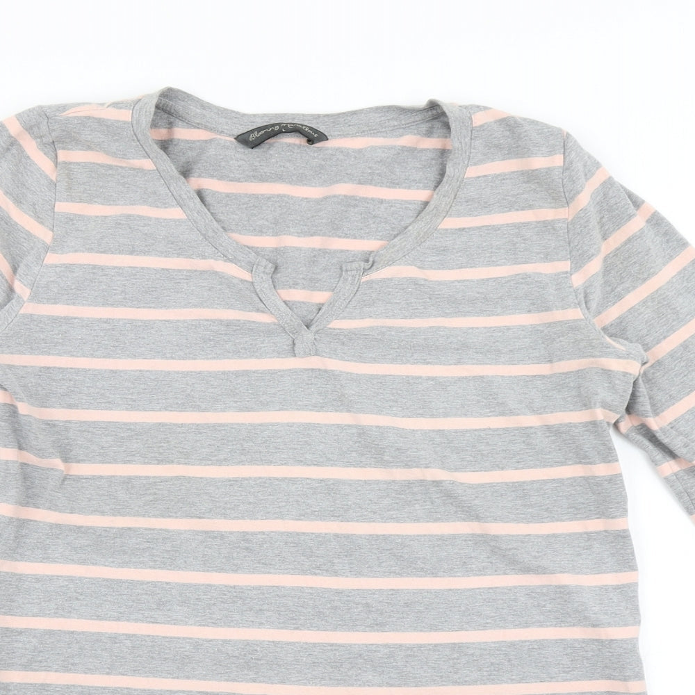 Blooming Marvellous Womens Grey Striped  Basic T-Shirt Size L