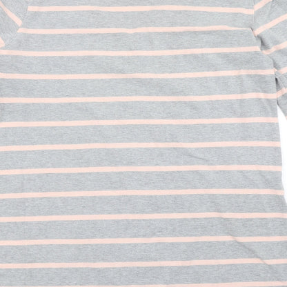Preloved Blooming Marvellous Womens Grey Striped  Basic T-Shirt Size L - Label