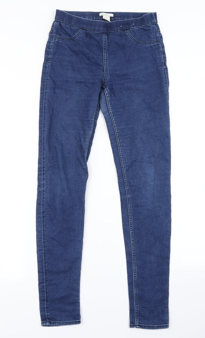 H&M Womens Blue  Denim Jegging Jeans Size 6 L28 in