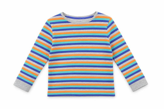 m&s Girls Green Striped  Basic T-Shirt Size 4 Years