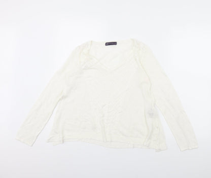 Marks & Spencer Womens White   Pullover Jumper Size 10
