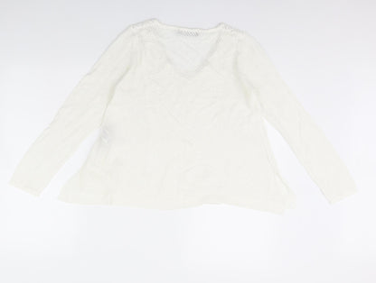 Marks & Spencer Womens White   Pullover Jumper Size 10