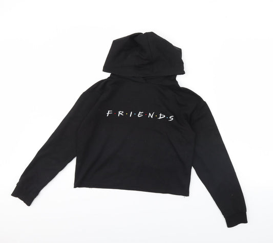 Primark Girls Black   Pullover Hoodie Size 12 Years  - Friends