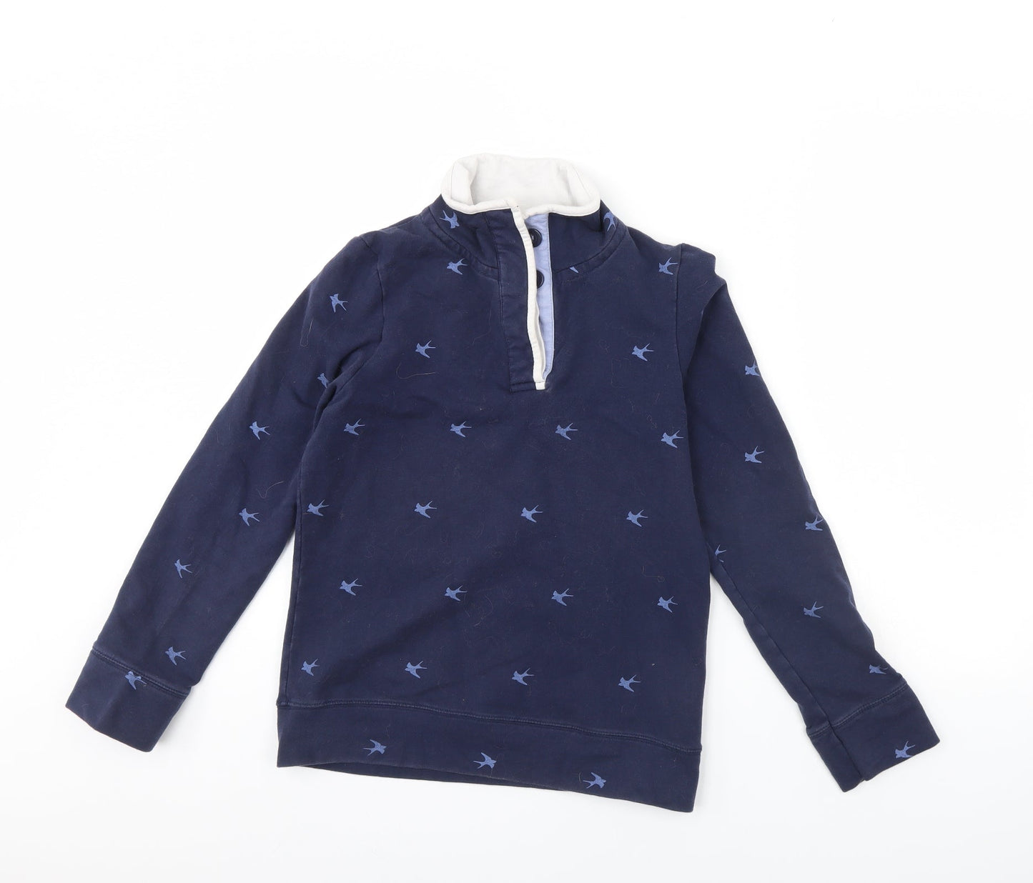 NEXT Womens Blue Animal Print  Henley Jumper Size 10