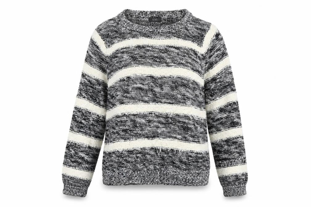 F&F Womens Black Striped  Pullover Jumper Size 10